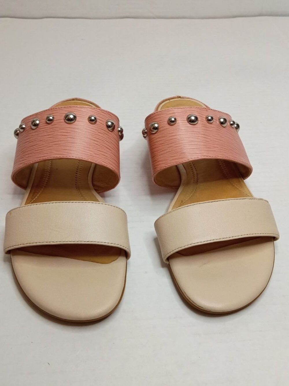 Nurture Cassandrah Studded Slide Sandals Pink Cream Women’s 8M